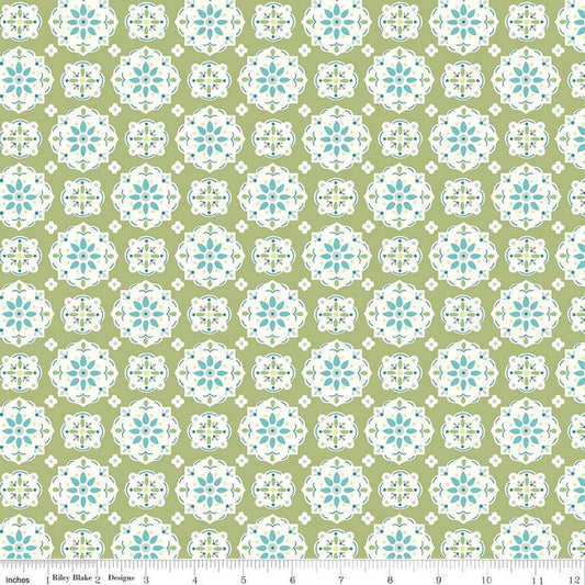 NEW Lori Holt Bee Vintage fabric BTHY Sarah Jane Color Lettuce Premium quilting cotton