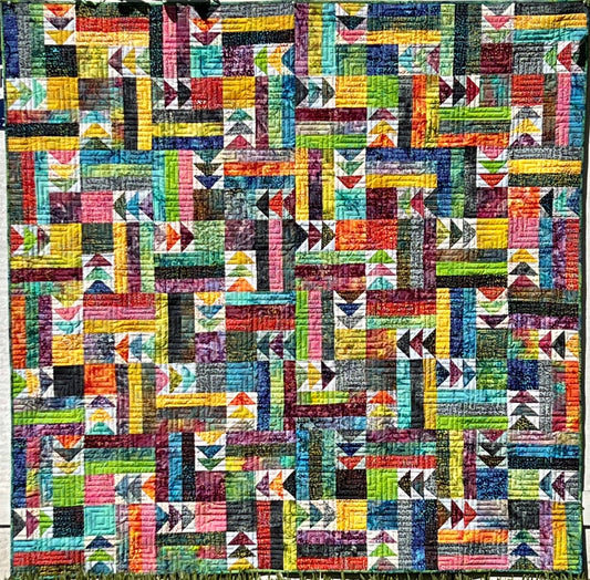 TATAMI kit 62 x 62 Sparkle and Shine batik fabric 28 fat quarters Pattern and Binding Natalie Barnes Anthology Fabrics Bali Batiks