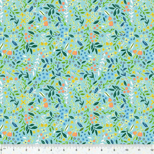 LAST CALL by the yard Blossoming Bunches ABC's In Bloom fabric Wild Meadow Kelly Angelovic Premium quilting cotton