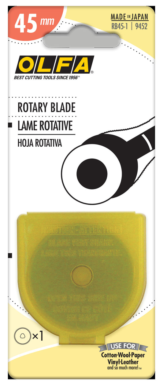 OLFA 45 mm Rotary Cutting Blades Stainless Steel for Rotary Cutters and Fabric