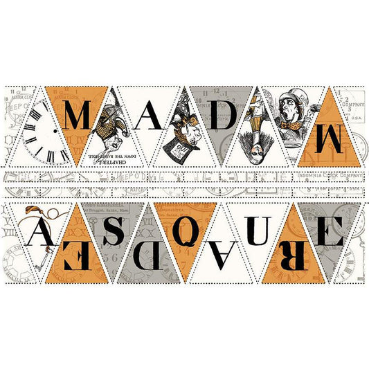 LAST CALL Riley Blake Fabric Bunting Panel Alice in Wonderland Halloween Quilting Cotton