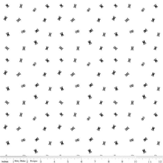 Sew Journal Tiny Spools fabric novelty print Premium quilting cotton