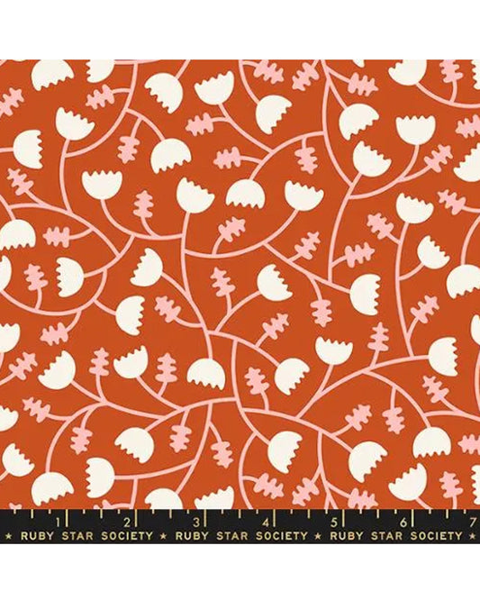 BTHY Ruby Star Society Tomato Tomahto Cayenne Fabric Orange White Pink Premium Quilting cotton