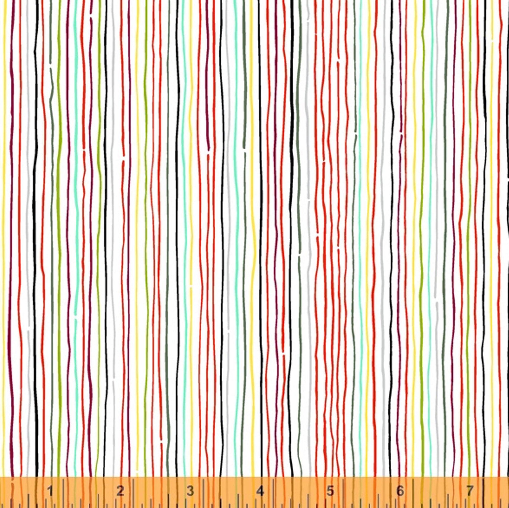 Merry and Mod Multi color stripe fabric By the Yard Windham Fabrics Natalie Barnes quilting cotton Modern Farmhouse design