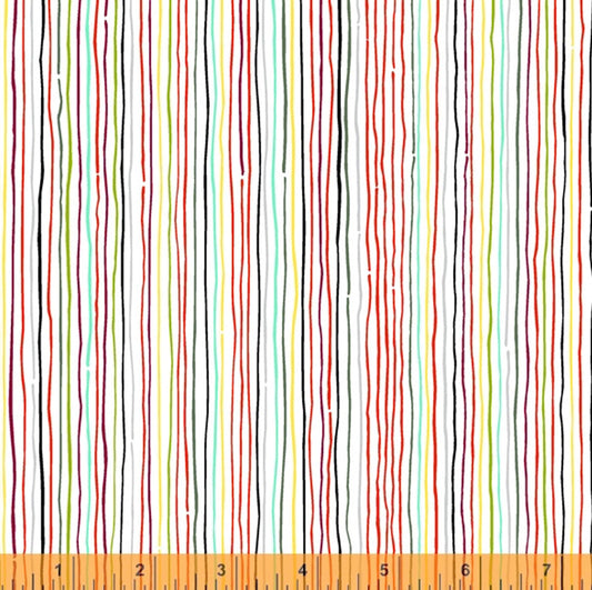 Merry and Mod Multi color stripe fabric By the Yard Windham Fabrics Natalie Barnes quilting cotton Modern Farmhouse design
