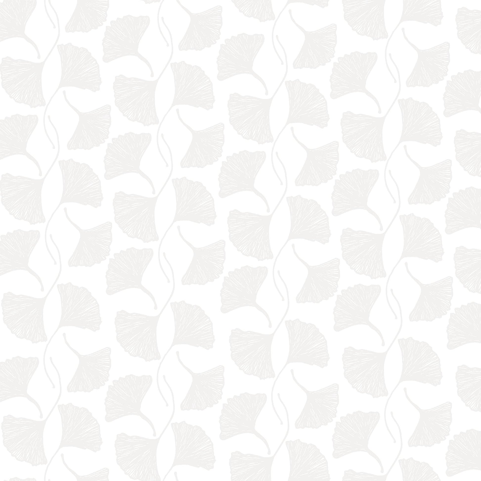 Makers Collage BTHY Ginko Leaf White 53231 8 by Natalie Barnes for Windham Fabrics Low Volume fabric Quilting Cotton OEKO Tex Certified