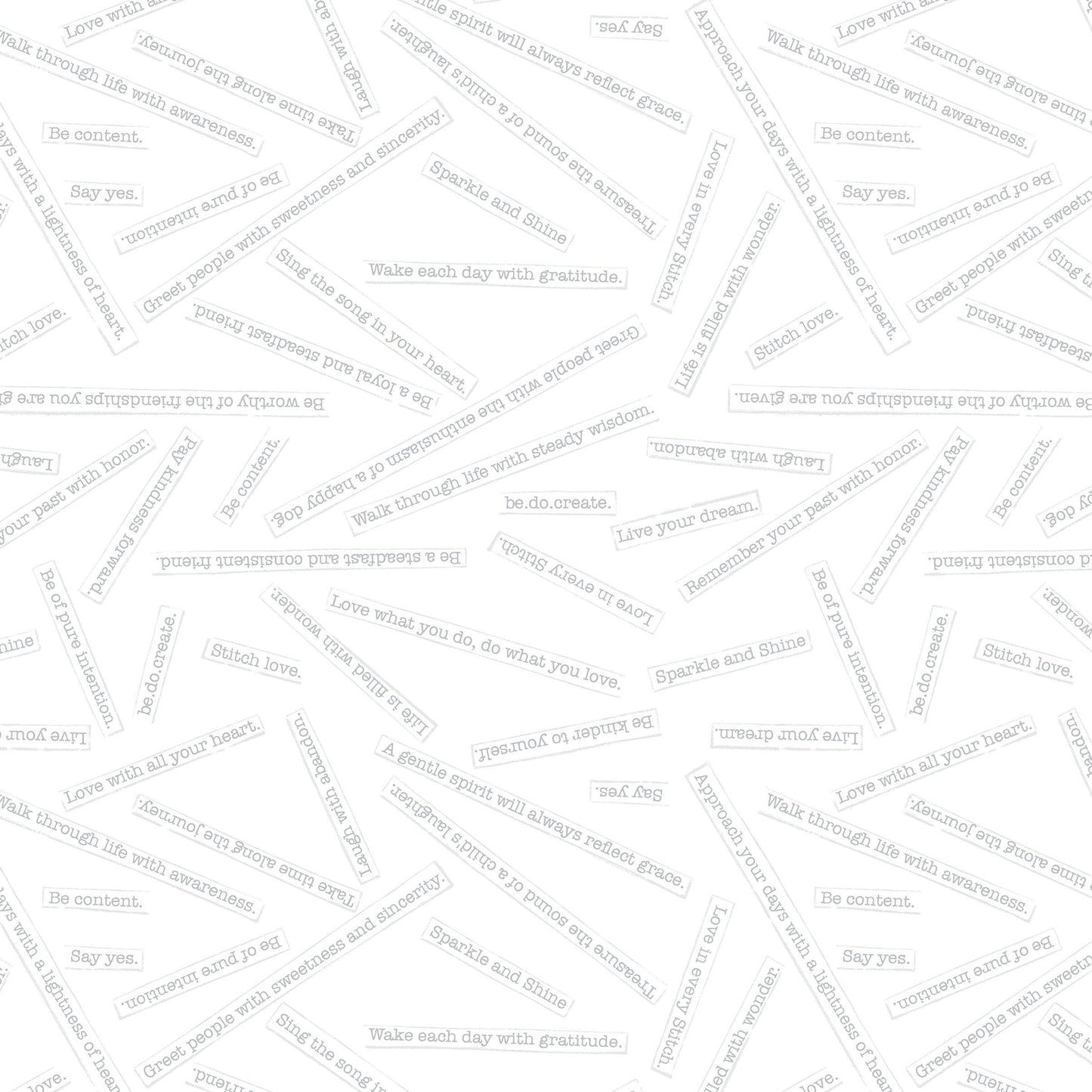 Makers Collage Blessings BTHY Gray White 53232 1 Natalie Barnes for Windham Fabrics Low Volume fabric Quilting Cotton OEKO Tex Certified