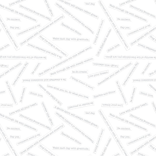 Makers Collage Blessings BTHY Gray White 53232 1 Natalie Barnes for Windham Fabrics Low Volume fabric Quilting Cotton OEKO Tex Certified