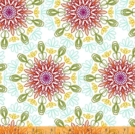 Merry and Mod multi color geometric fabric By the Yard Windham Fabrics Natalie Barnes quilting cotton Modern Farmhouse design