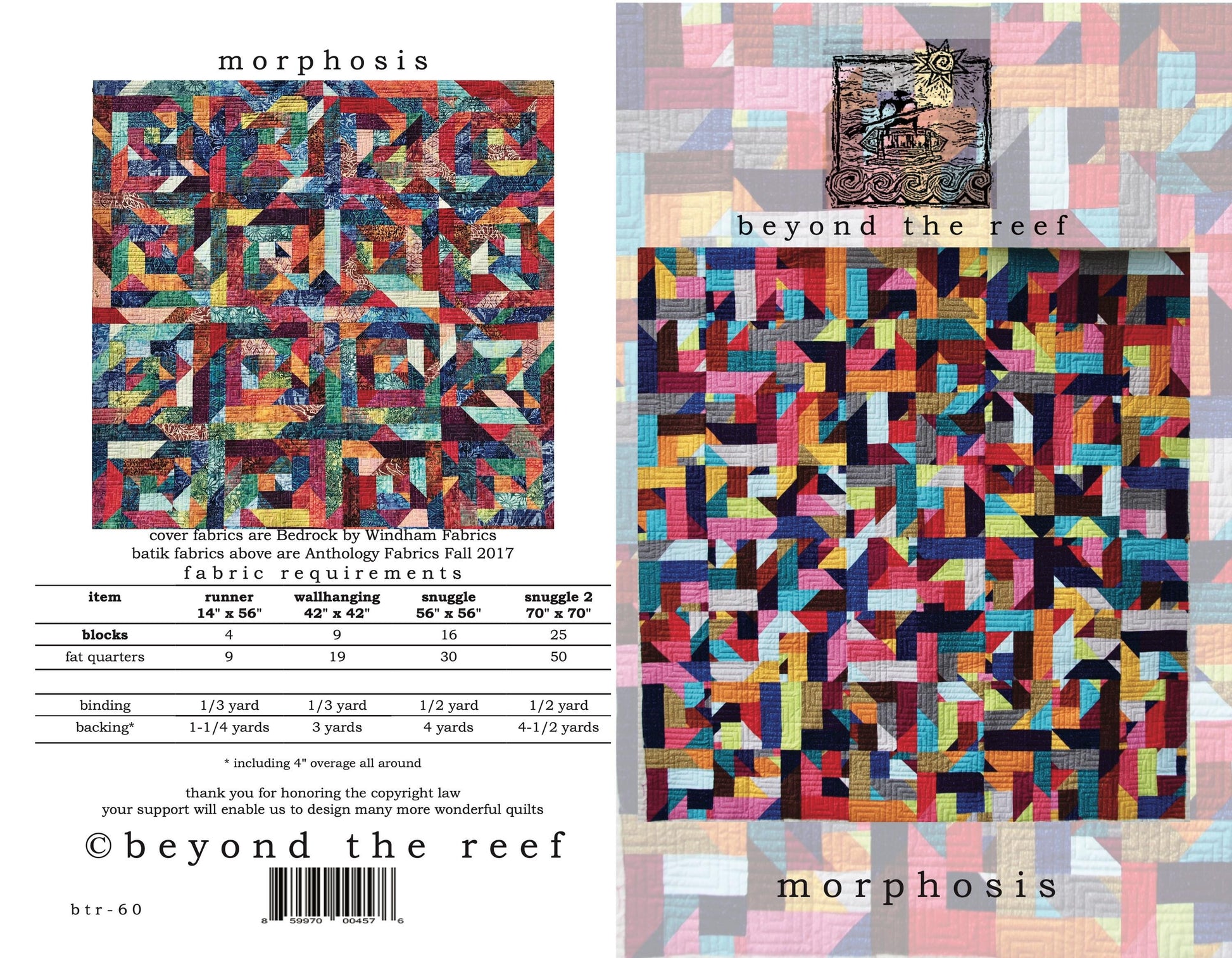 Morphosis quilt pattern beyondthereef Natalie Barnes