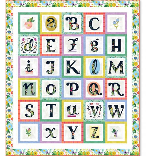 LAST CALL by the yard Blossoming Bunches ABC's In Bloom fabric Wild Meadow Kelly Angelovic Premium quilting cotton