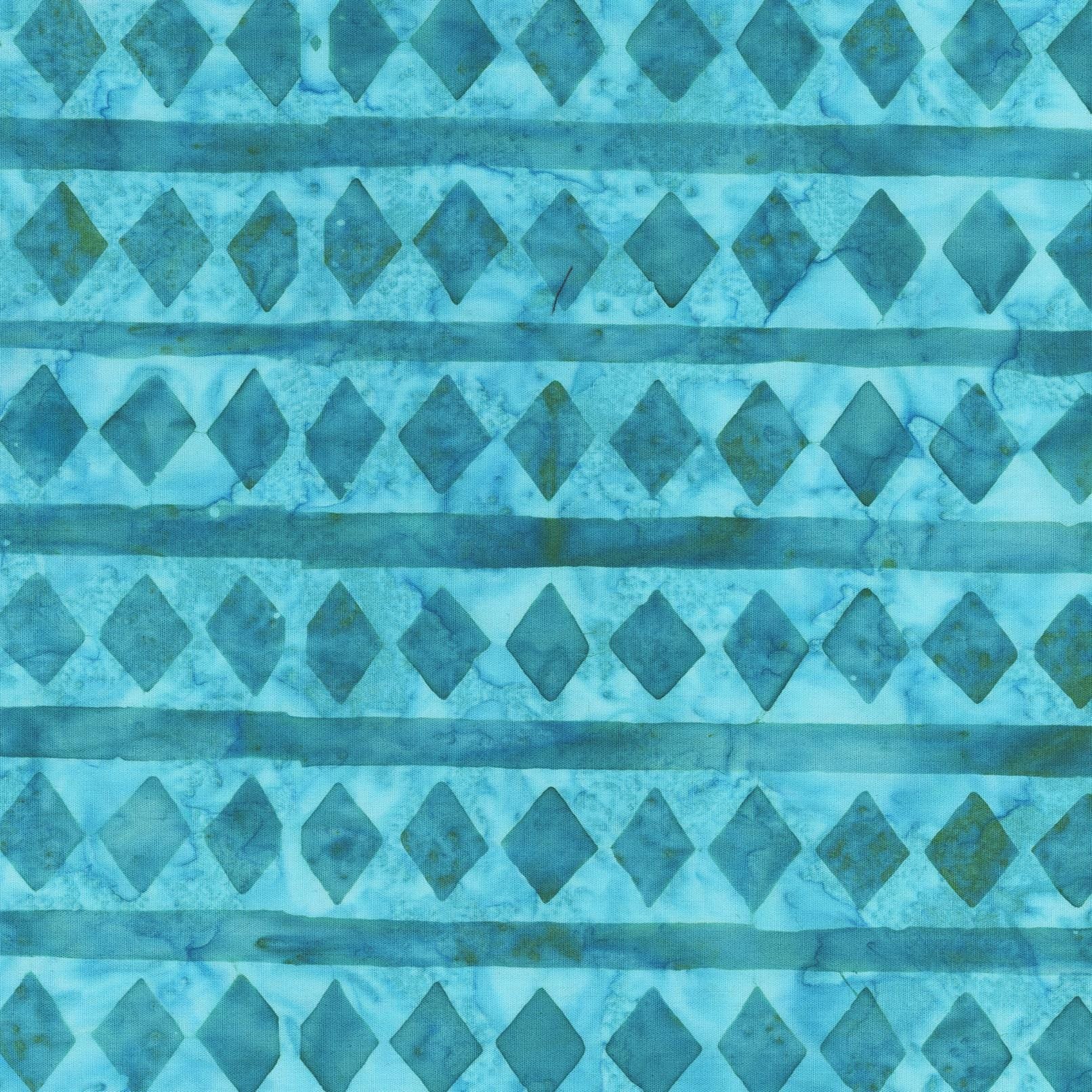 Marcia Derse batik fabric DIAMOND color Seaside turquoise blue BTHY from Stenographers Notebook