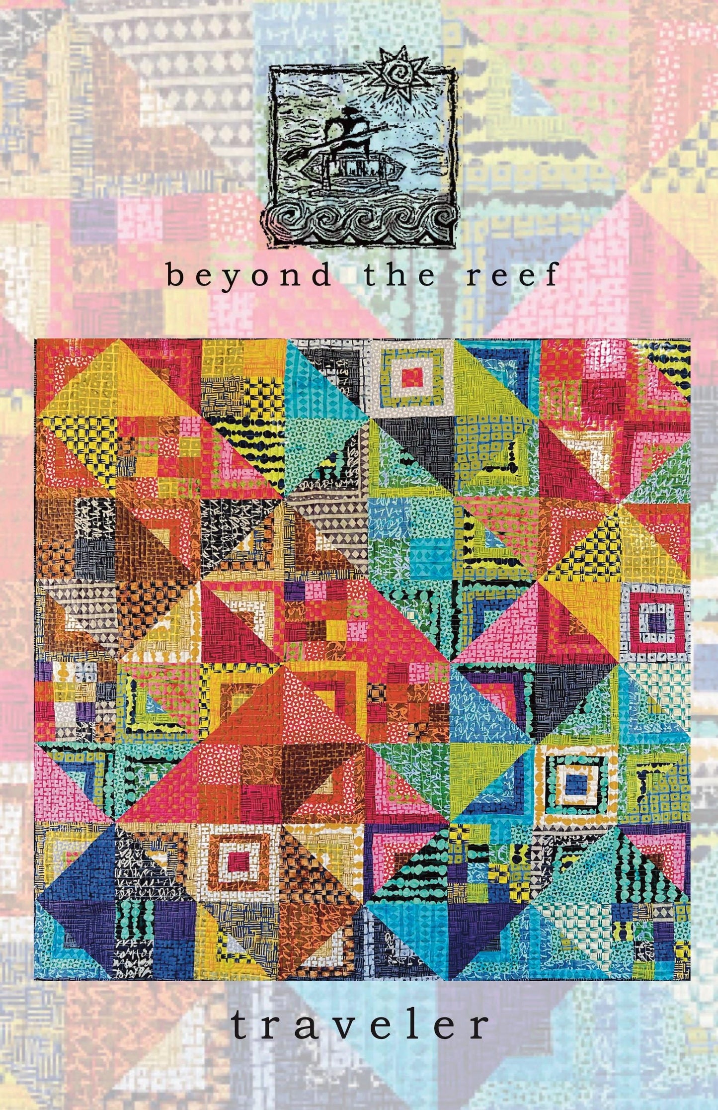 TRAVELER digital quilt pattern in MARCIA DERSE Stenographers Notebook Anthology Batik Fabric Paper Pattern