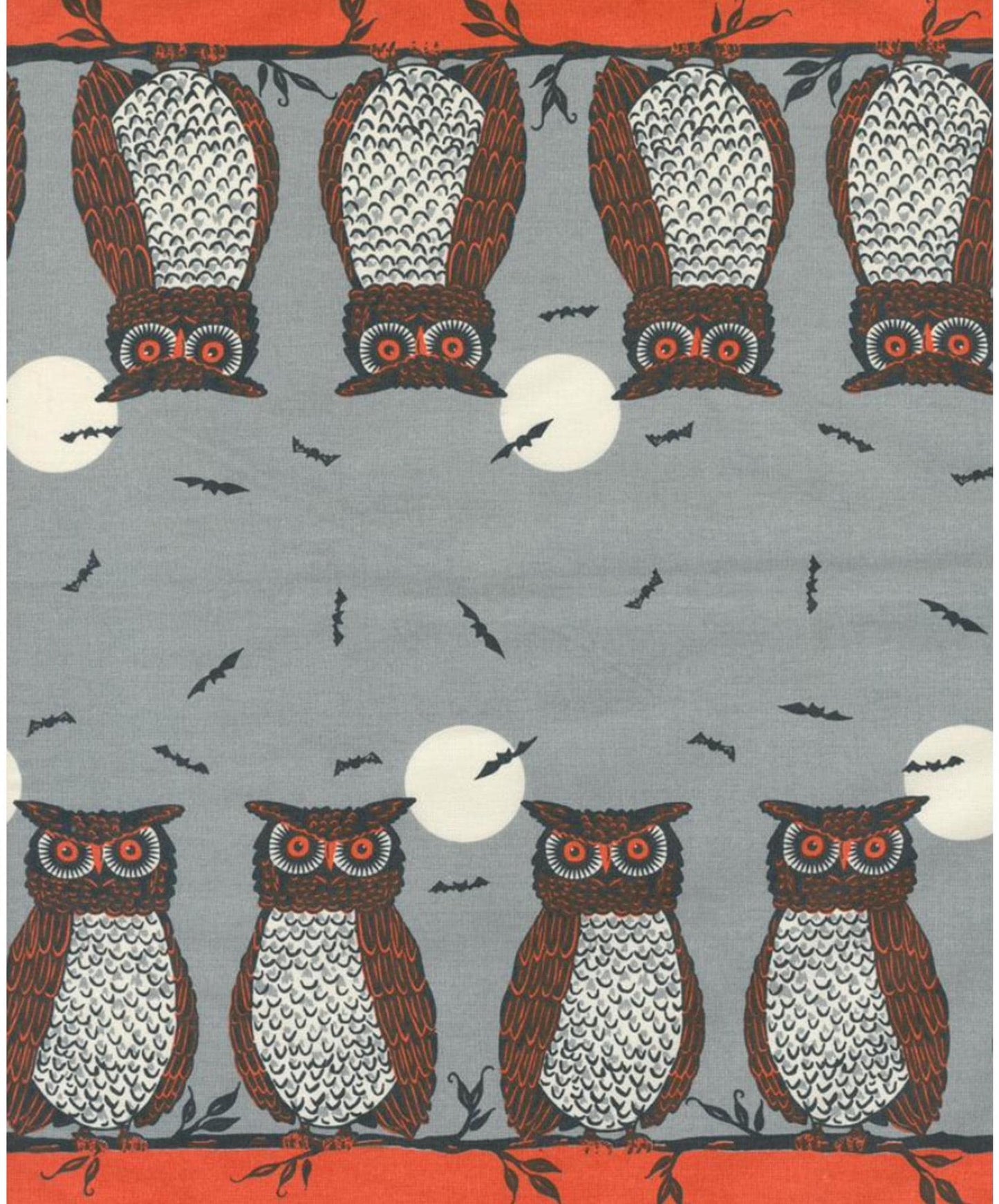 Moda Cotton Toweling Halloween Owls Bats Moon 16 w Stasy Iest Hsu