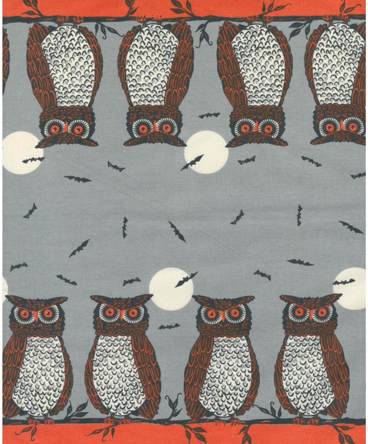 Moda Cotton Toweling Halloween Owls Bats Moon 16 w Stasy Iest Hsu