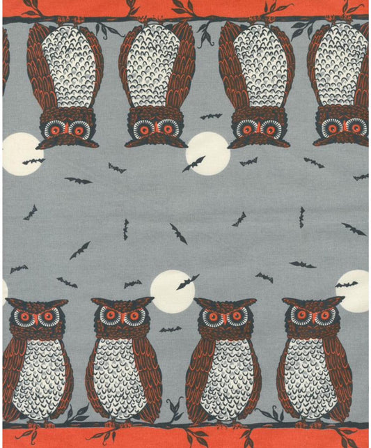 Moda Cotton Toweling Halloween Owls Bats Moon 16 w Stasy Iest Hsu