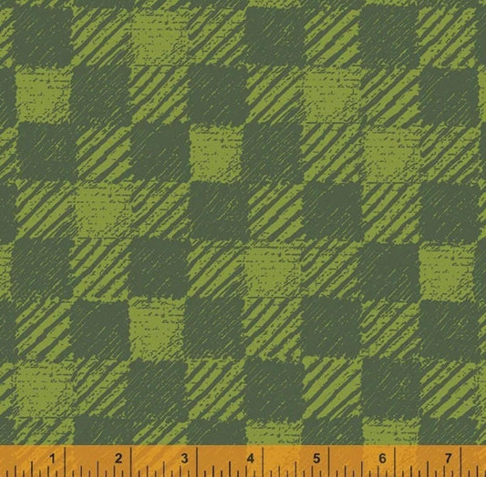 Modern buffalo plaid Green Merry and Mod fabric by the Yard Windham Fabrics Natalie Barnes quilting cotton modern farmhouse design