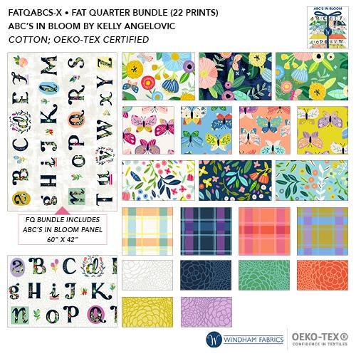 LAST CALL by the yard ABC's In Bloom fabric Blooming Garden from Wild Meadow Kelly Angelovic Premium quilting cotton