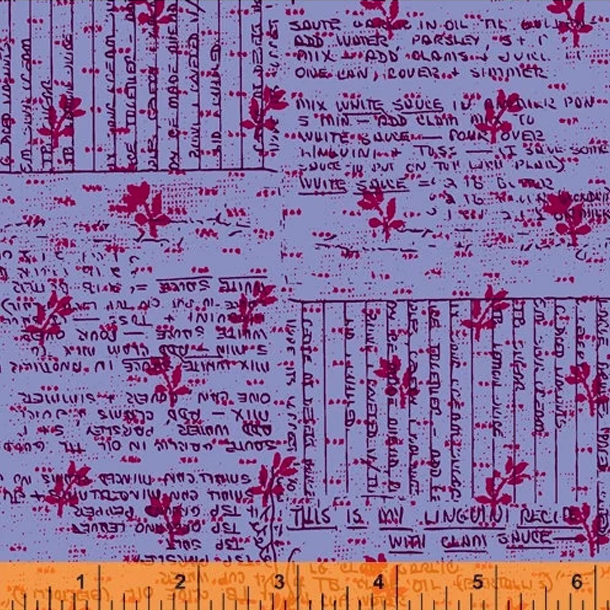 BTHY Purple and Pink Recipe Cards Norma Rose Fabric 52012 5 Quilting Cotton Half yard bundle