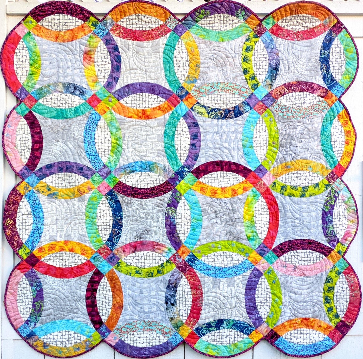 Dragonfruit Color Magenta String of Pearls Pattern - BTHY - Anthology Fabrics Island Garden - 100 percent premium cotton Batik