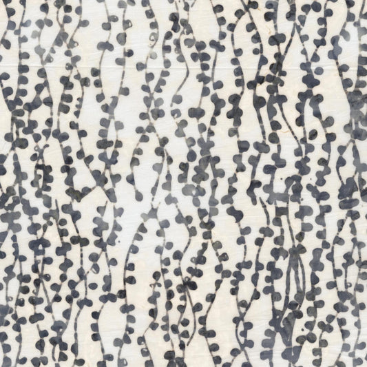 Linen Color White and Black String of Pearls Pattern - BTHY - Anthology Fabrics Island Garden - 100 percent premium cotton Batik Low Volume