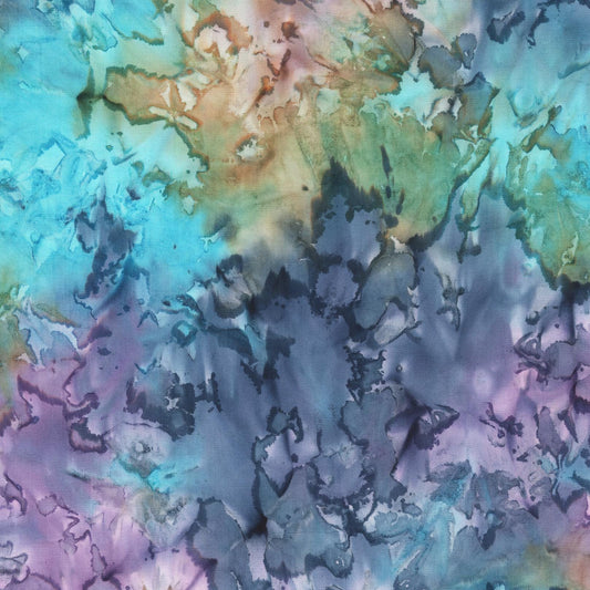 Dusk Color Blue and Purple Texture Pattern - BTHY - Anthology Fabrics Island Garden - 100 percent premium cotton Batik Low Volume