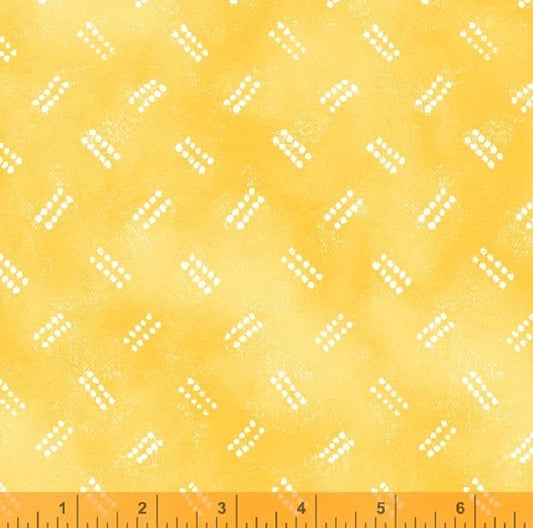 OUR HOUSE fabrics Shirting print by Natalie Barnes Windham Fabrics mottled yellow with white by the half yard OEKO Tex Quilting Cotton