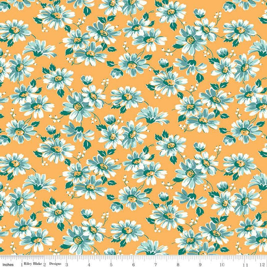 Lori Holt Flea Market fabric BTHY Floral Color Daisy Golden Yellow Premium quilting cotton