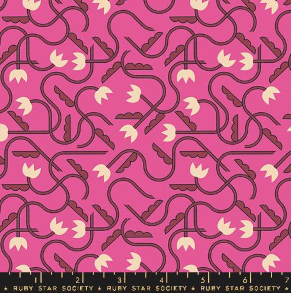 BTHY Ruby Star Society Woodland Park Rasberry pink Premium Quilting cotton