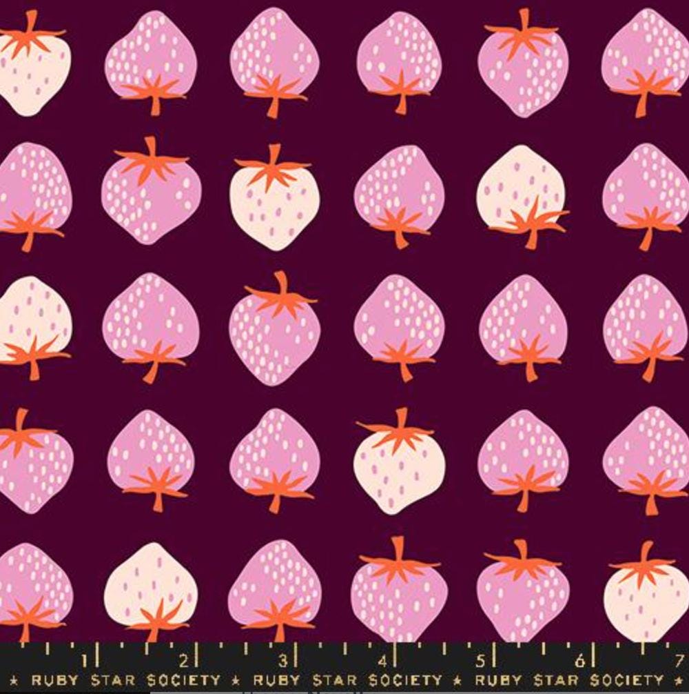 BTHY Ruby Star Society Strawberry Color Deep Plum Premium Quilting cotton