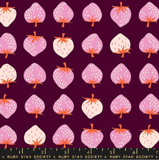 BTHY Ruby Star Society Strawberry Color Deep Plum Premium Quilting cotton