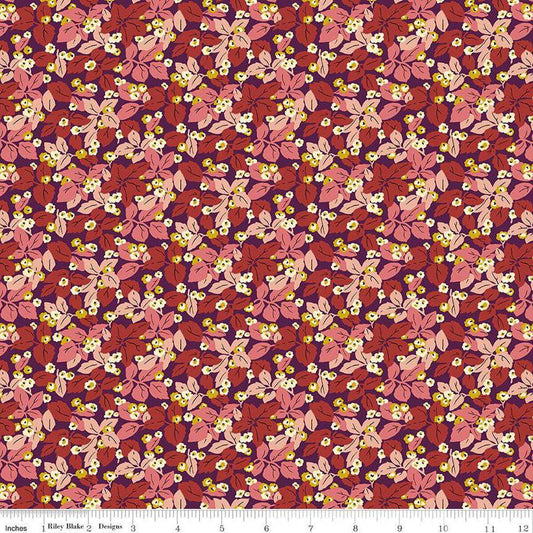 LIBERTY FABRICS Woodland Walk Misty Morning Rustling Leaves Color C BTHY by the half yard Premium Lasenby Cotton
