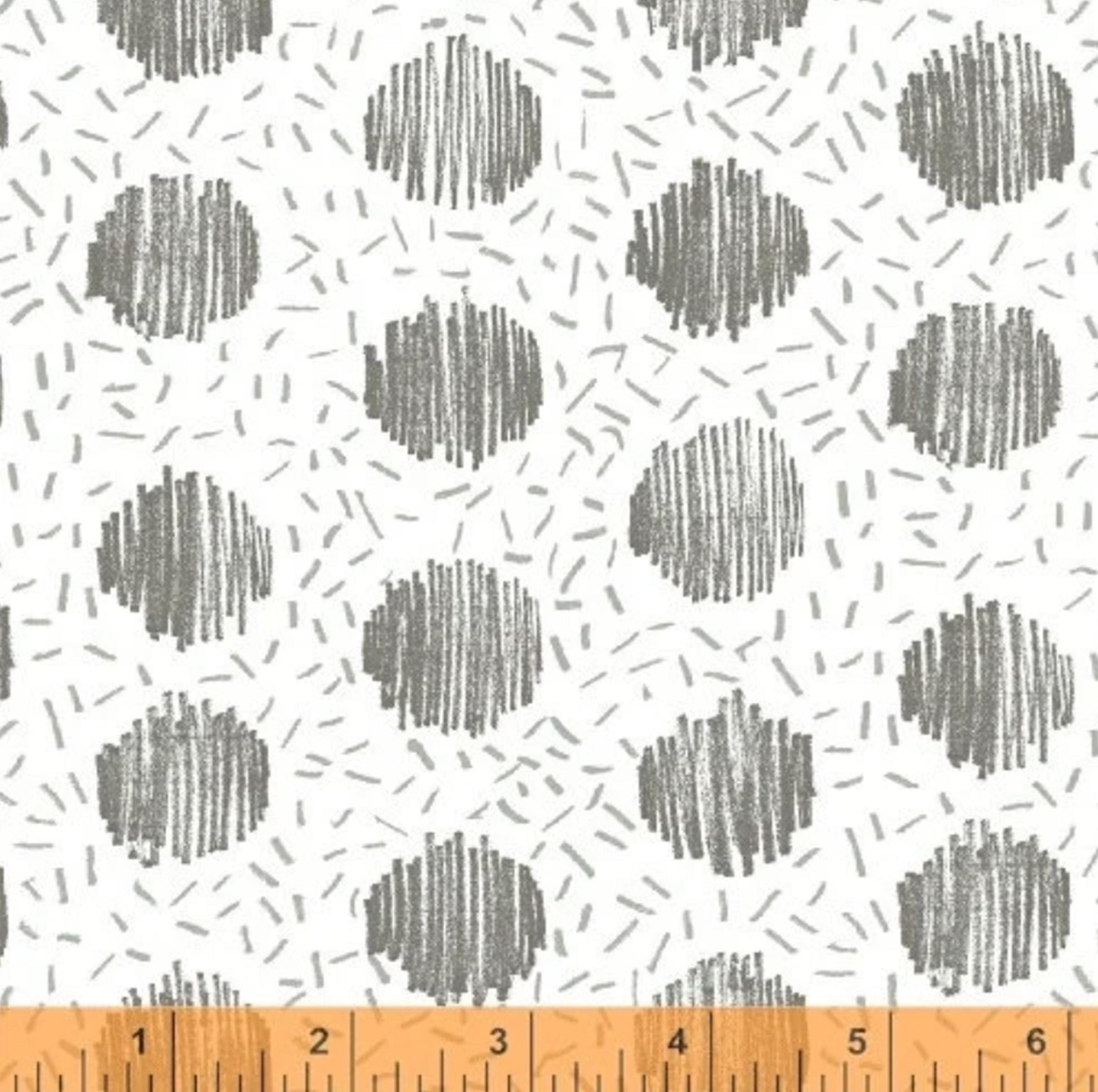 HOMEWARD fabric by Windham Fabrics Natalie Barnes Polka Dot Grey and White fabric Cotton HALF YARD