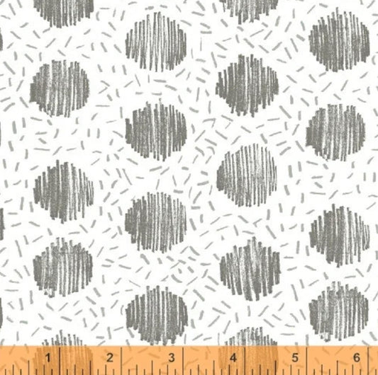 HOMEWARD fabric by Windham Fabrics Natalie Barnes Polka Dot Grey and White fabric Cotton HALF YARD