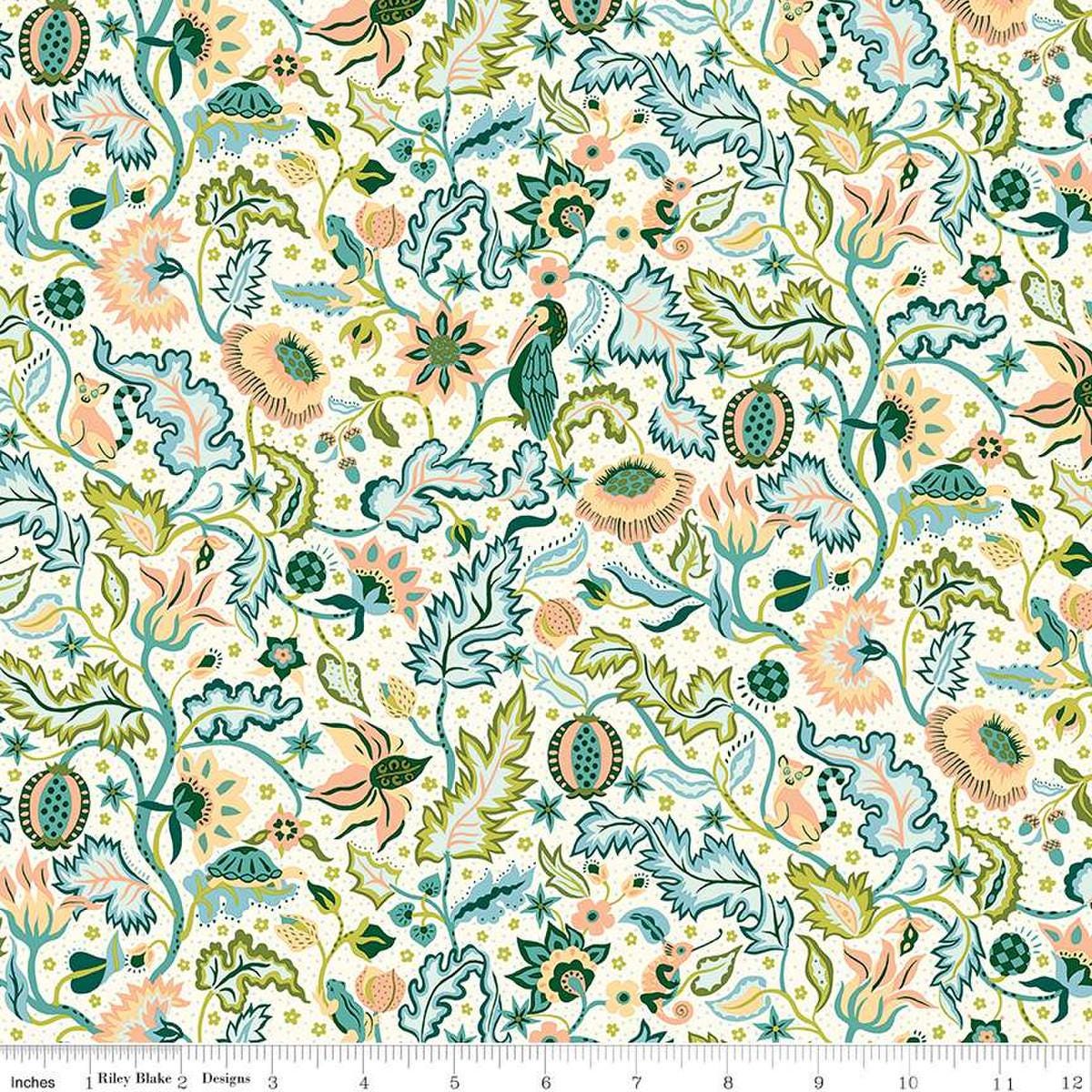 LIBERTY FABRICS Tree of Life Canopy Greens Liberty Tree BTHY by the half yard Premium Lasenby 100% Cotton