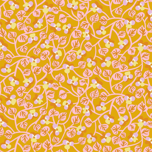 BTHY Ruby Star Society Bird is the Word goldenrod yellow orange fabric Premium Quilting cotton