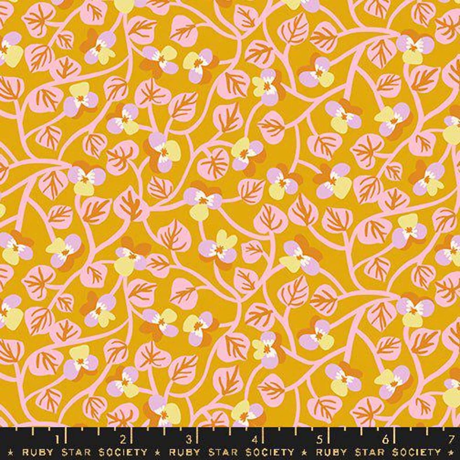 BTHY Ruby Star Society Bird is the Word goldenrod yellow orange fabric Premium Quilting cotton