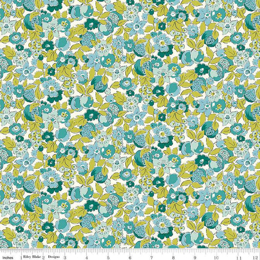 LIBERTY FABRICS Tree of Life Canopy Greens Bountiful Fruits BTHY by the half yard Premium Lasenby 100% Cotton