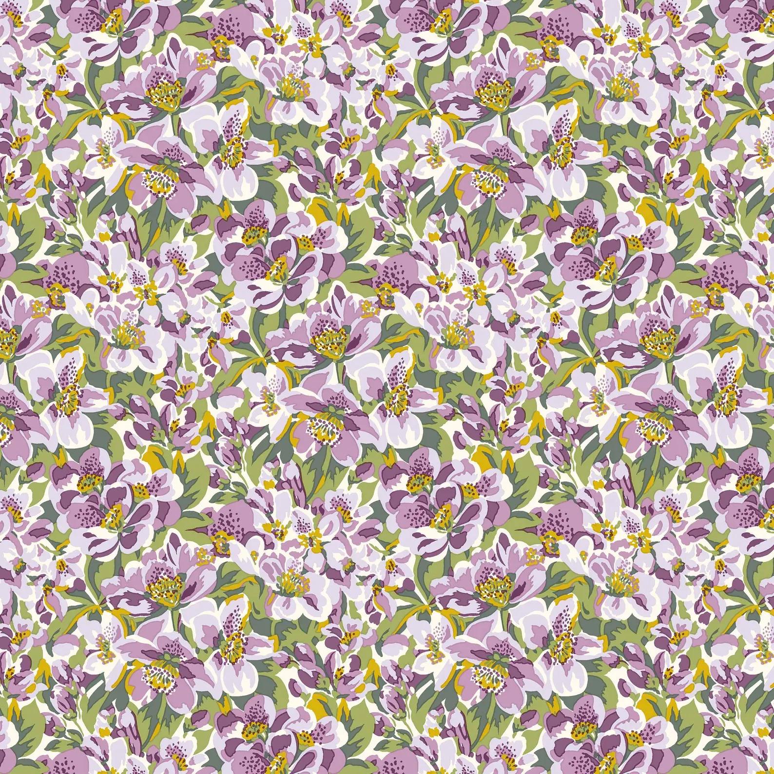 LIBERTY FABRICS Postcard from the Highlands Hillside Rhododendron Purple BTHY by the half yard Premium Lasenby 100% Cotton