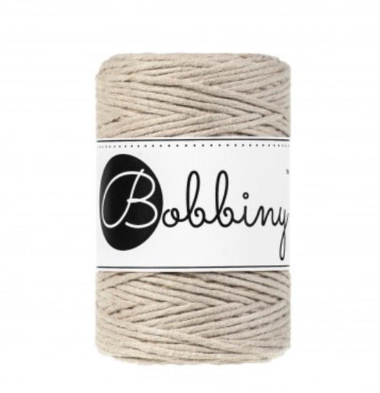 Bobbiny Baby 1.5mm 3 ply Macrame Cord Color beige Natural 100m