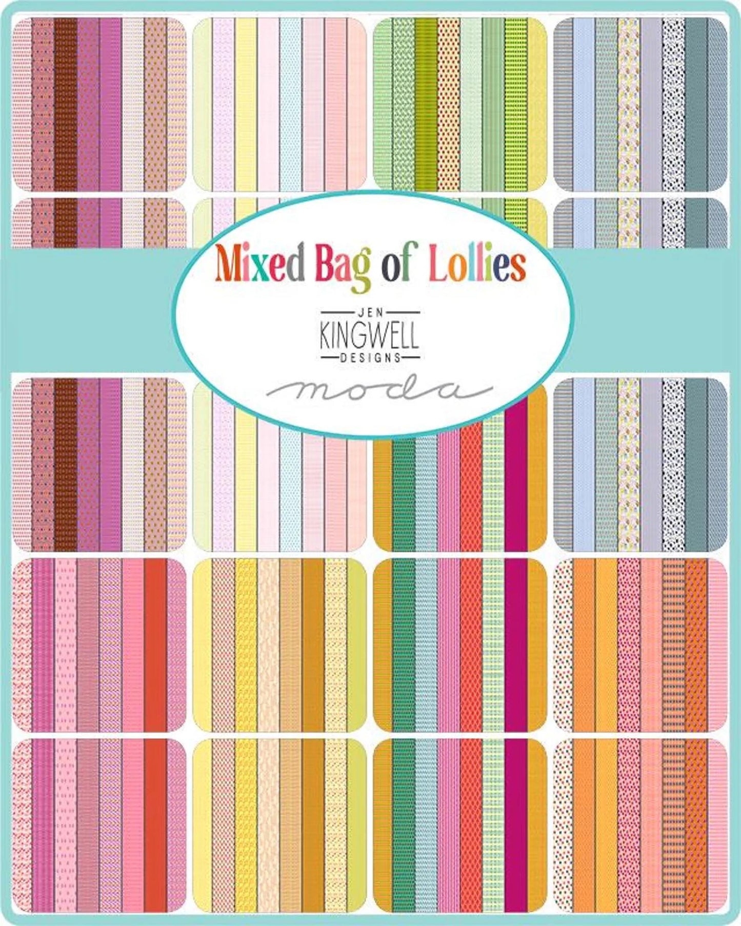 1 yard bundle Jen Kingwell Mixed Bag of Lollies 6 fabrics BTHY Moda quilting cotton