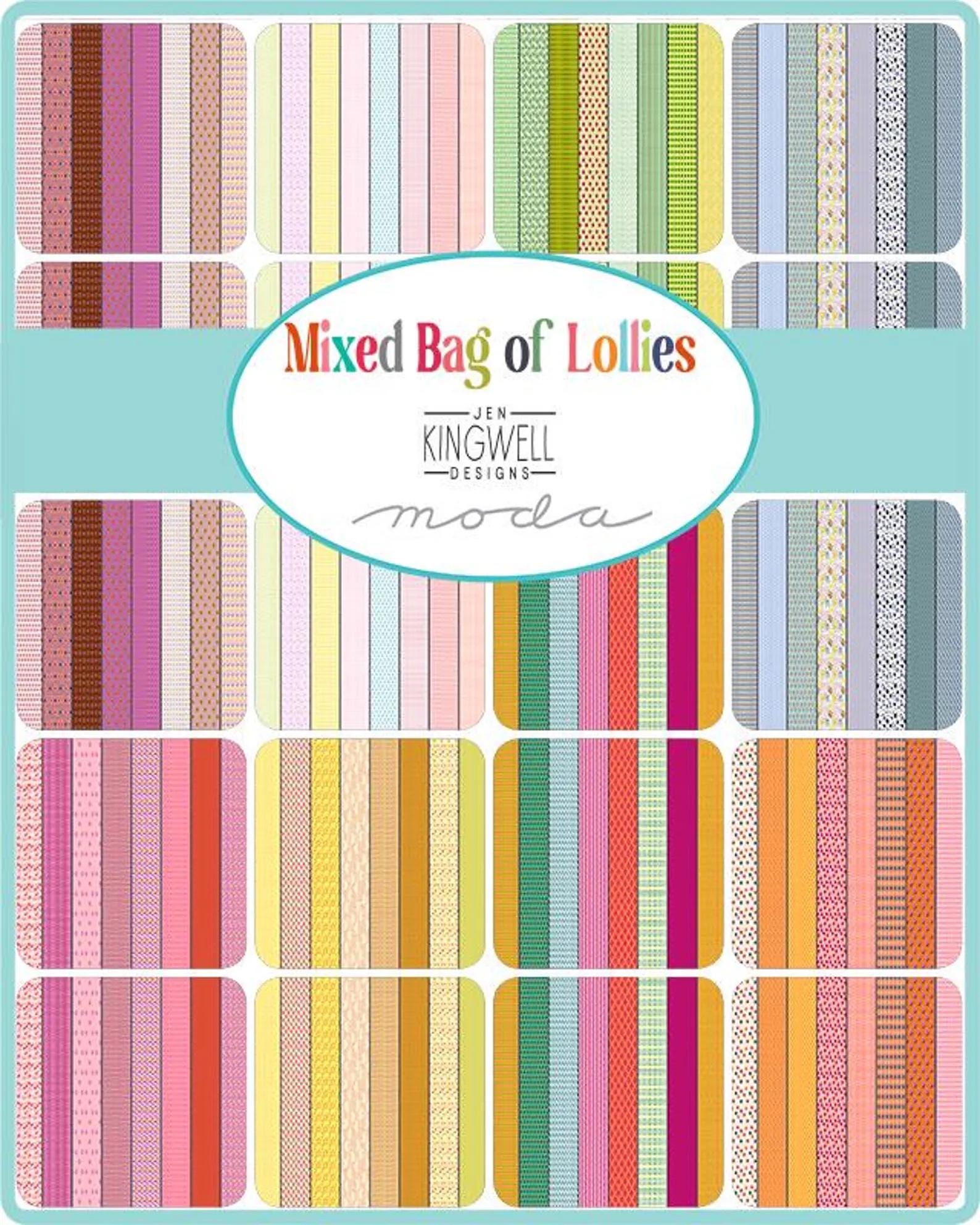 1 yard bundle Jen Kingwell Mixed Bag of Lollies 6 fabrics BTHY Moda quilting cotton
