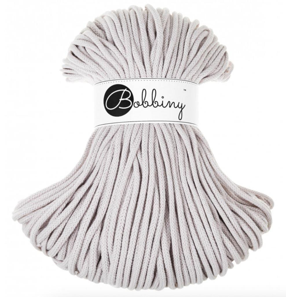 Bobbiny 5 mm Braided Cord Color Moonlight 5mm width 100mm 100% Cotton