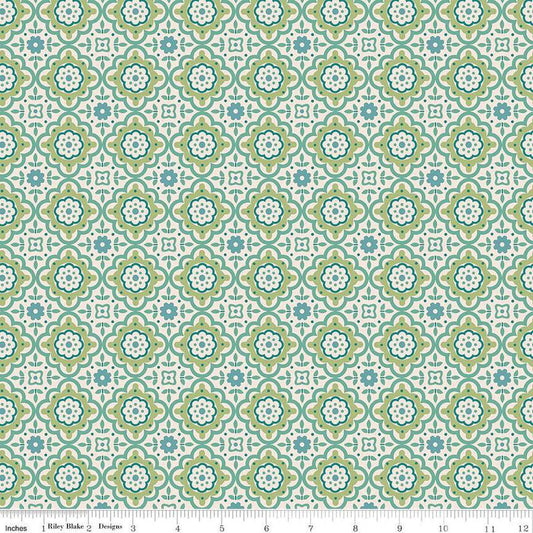 Piece and Plenty Cheerful Sea Glass Lori Holt Fabric Riley Blake C15882 Seaglass