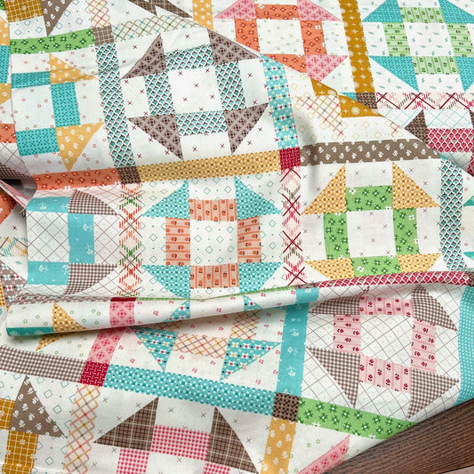 Lori Holt Prim Churndash fabric BTY by the yard Color Cream C9708-CREAM Riley Blake