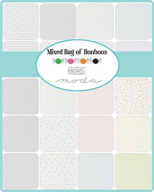 NEW Half Yard Bundle Jen Kingwell Mixed Bag Bonbons Low Volume Background Moda Fabrics Premium quilting cottons
