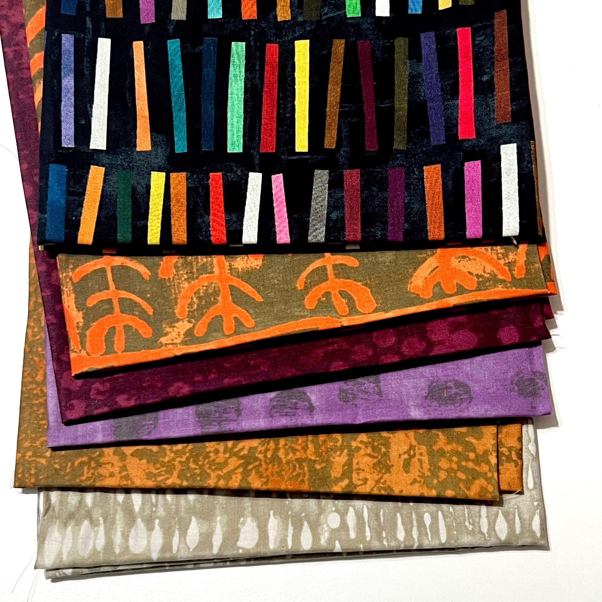 Marcia Derse Random Thoughts fabric bundle SIX 6 fat quarters Windham Fabrics Premium quilting cotton