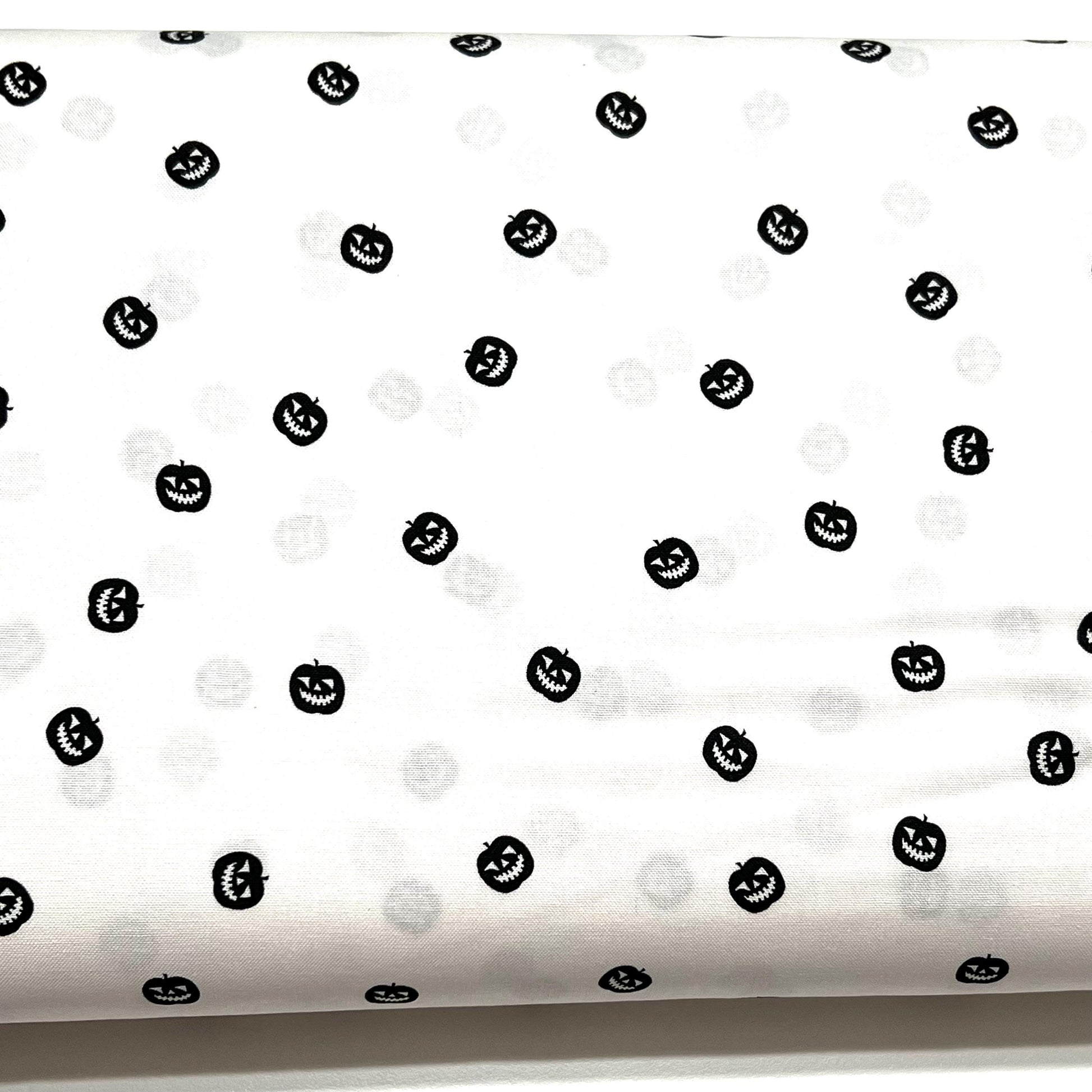 BTY Pumpkin Toss Pumpkin Patch Fabric Riley Blake Fabric Black and White Design Cotton