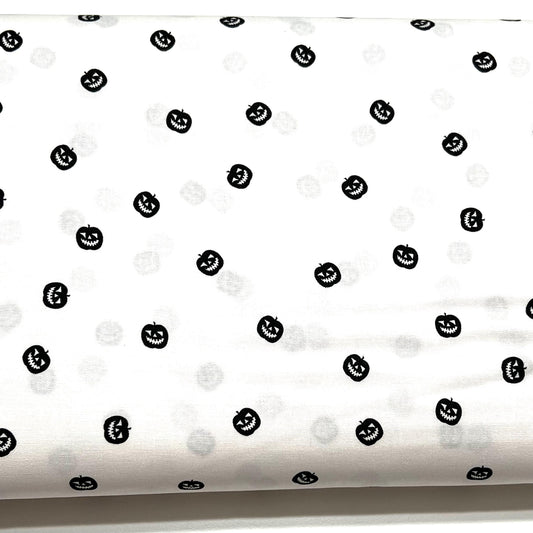 BTY Pumpkin Toss Pumpkin Patch Fabric Riley Blake Fabric Black and White Design Cotton