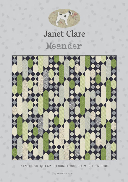 Meander quilt pattern 80" Square Quilt by Janet Clare Design Modern Quilt Pattern Modern Quilting